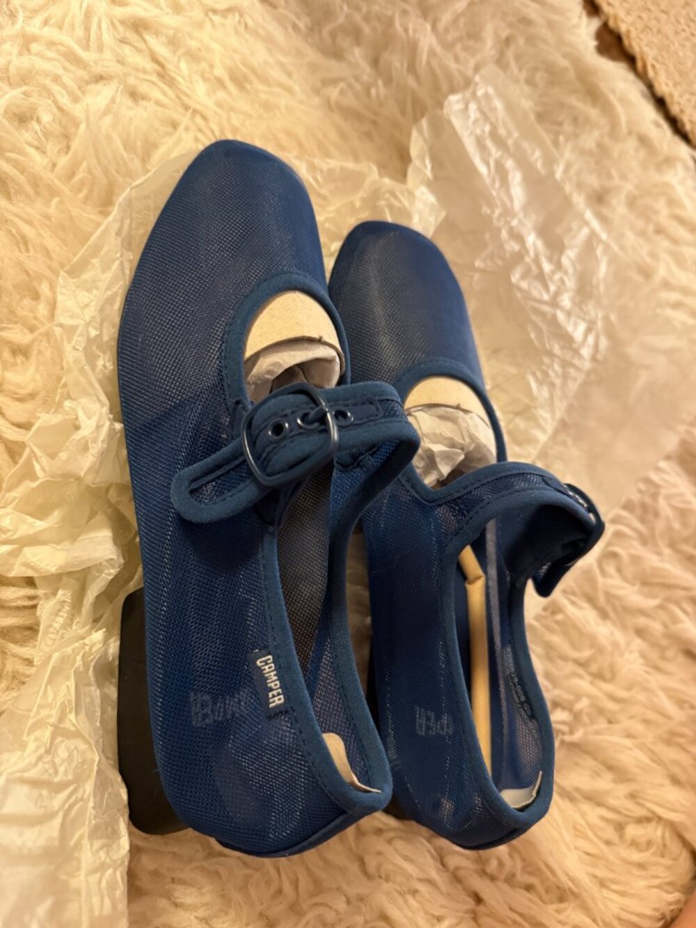 Camper - Casi Casi Myra Blue Textile Ballerinas - Size 38 - Picture 5 of 13